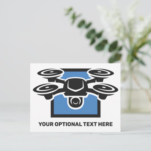 Custom Text Drone Briefkaart (Staand voorkant)
