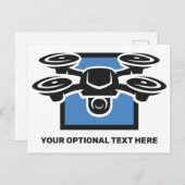 Custom Text Drone Briefkaart (Voorkant / Achterkant)