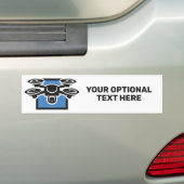 Custom Text Drone Bumpersticker (Op auto)