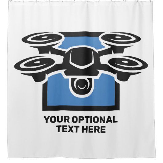 Custom Text Drone Douchegordijn (Voorkant)
