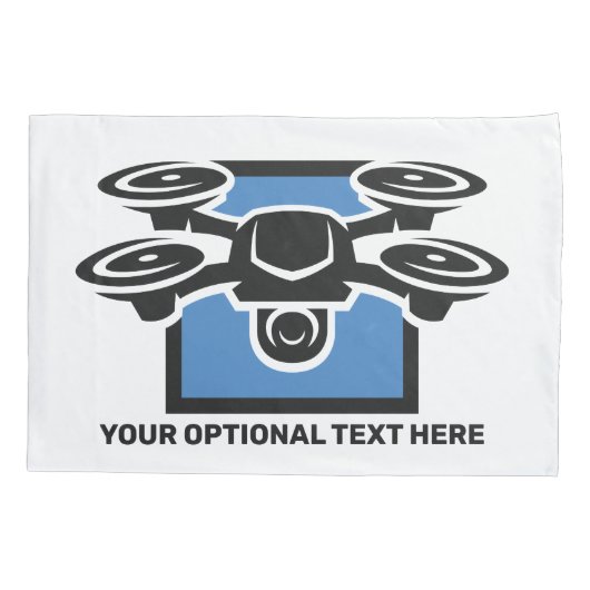 Custom Text Drone Kussensloop (Achterkant)