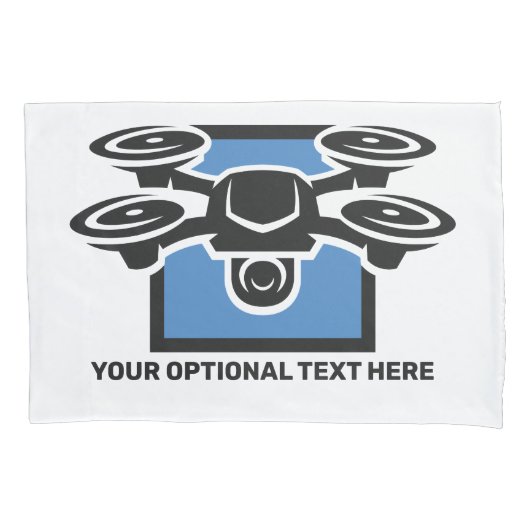 Custom Text Drone Kussensloop (Voorkant)