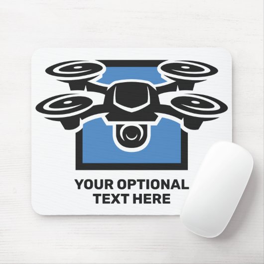 Custom Text Drone Muismat (Met muis)