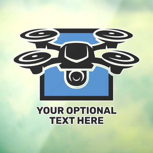 Custom Text Drone Raamsticker (Vel 3)