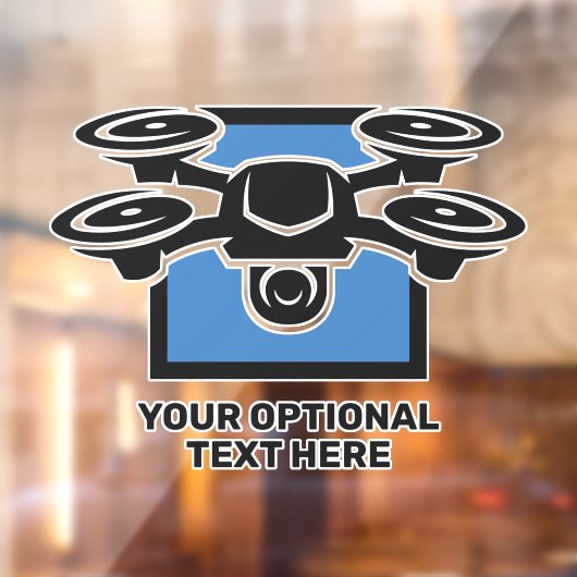 Custom Text Drone Raamsticker (Vel 2)