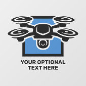 Custom Text Drone Raamsticker (Vel)