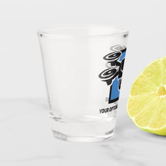 Custom Text Drone Shot Glas (Links)