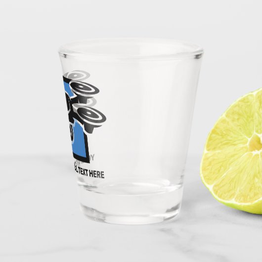 Custom Text Drone Shot Glas (Rechts)