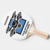 Custom Text Drone Tafeltennisbatje (Zijkant)