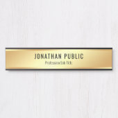 Custom Text Elegant Gold Modern Template Luxury Deurbordje (Voorkant)