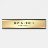 Custom Text Elegant Gold Modern Template Luxury Deurbordje (Voorkant)