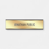 Custom Text Elegant Modern Simple Gold House Deurbordje (Voorkant)