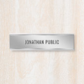 Custom Text Elegant Silver Door Sign Template Deurbordje (Voorkant)