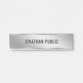 Custom Text Elegant Silver Door Sign Template Deurbordje (Voorkant)