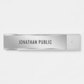 Custom Text Elegant Silver Door Sign Template Deurbordje (Voorkant)