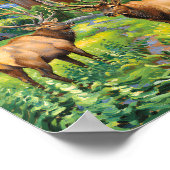 Custom Text Elk Redwood California Forest Van Gogh Poster (Hoek)