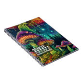 Custom Text Enchanted Forest Glow Psychedelic Art Notitieboek (Rechterzijde)