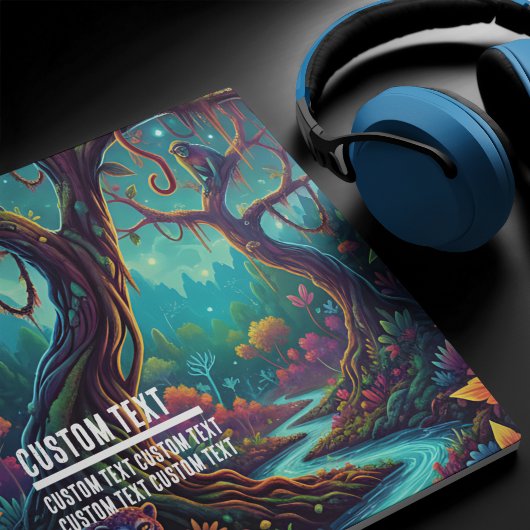 Custom Text Enchanted Jungle Monkeys Vibrant Muismat