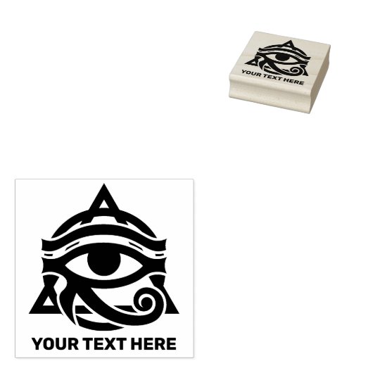 Custom Text Eye of Horus Rubberstempel (Gestempeld)