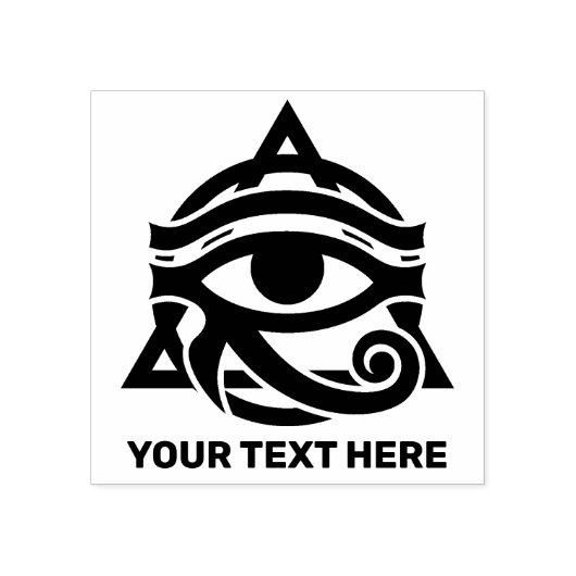 Custom Text Eye of Horus Rubberstempel (Afrduk)