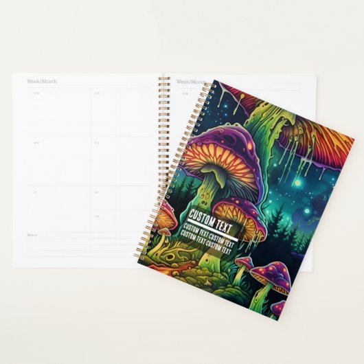 Custom Text Fantasy Glowing Mushroom Enchanted Planner (Display)