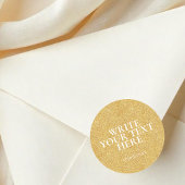 Custom Text faux glitter Round Sticker