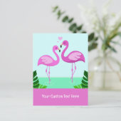 Custom Text Flamingo Love Briefkaart (Staand voorkant)