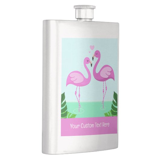Custom Text Flamingo Love Flacon (Rechts)