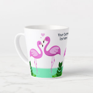 Custom Text Flamingo Love Latte Mok