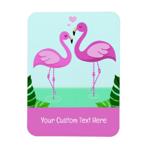 Custom Text Flamingo Love Magneet