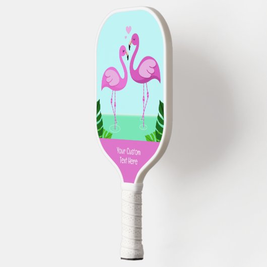 Custom Text Flamingo Love Pickleball Paddle (Links)