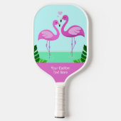 Custom Text Flamingo Love Pickleball Paddle (Achterkant)