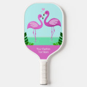 Custom Text Flamingo Love Pickleball Paddle (Voorkant)