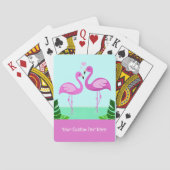 Custom Text Flamingo Love Pokerkaarten (Achterkant)
