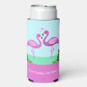 Custom Text Flamingo Love Seltzer Blikjeskoeler (Seltzer Achterkant)