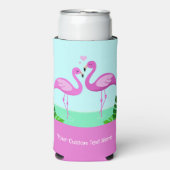 Custom Text Flamingo Love Seltzer Blikjeskoeler (Seltzer Voorkant)