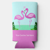 Custom Text Flamingo Love Seltzer Blikjeskoeler (Achterkant)