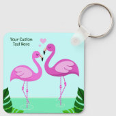 Custom Text Flamingo Love Sleutelhanger (Achterkant)
