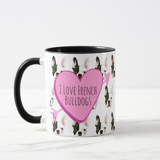 Custom Text French Bulldog Coffee Mug Mok (Links)
