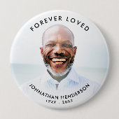 Custom Text Funeral/Memorial Photo Tribution Butto Ronde Button 4,0 Cm (Voorkant)
