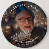 Custom Text Funeral/Memorial Photo Tribution Butto Ronde Button 6,0 Cm (Voorkant)