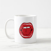 Custom Text Funny Red Lips Cartoon Mouth Koffiemok (Links)