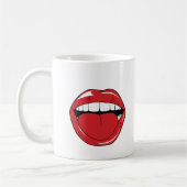 Custom Text Funny Red Lips Cartoon Mouth Koffiemok (Links)