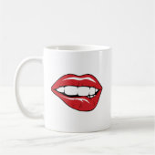 Custom Text Funny Red Lips Cartoon Mouth Koffiemok (Links)