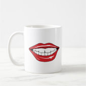 Custom Text Funny Red Lips Cartoon Mouth Koffiemok (Links)