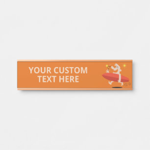 Custom Text Funny Surfer Deurbordje