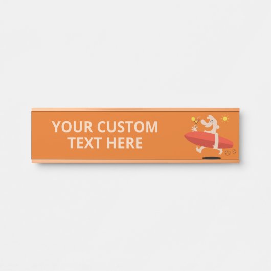 Custom Text Funny Surfer Deurbordje (Voorkant)