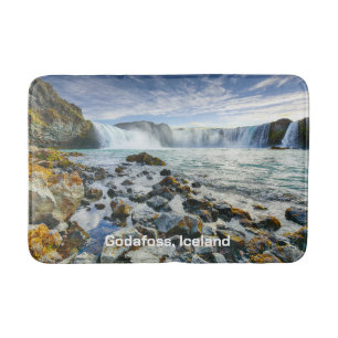 Custom Text Godafoss Waterfall, IJsland Badmat