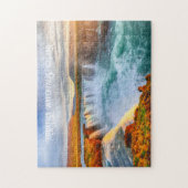 Custom Text Godafoss Waterfall, IJsland Legpuzzel (Verticaal)