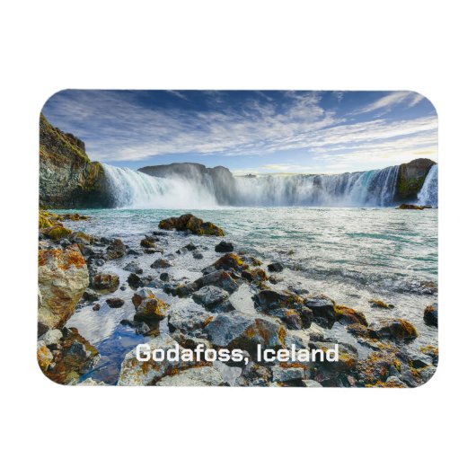 Custom Text Godafoss Waterfall, IJsland Magneet (Horizontaal)